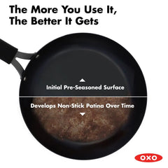Carbon Steel Obsidian Series 8-Inch Frypan with Silicone Sleeve