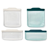 Silicone Reusable Bag - 4 Piece Lunch Set - Oat/Lagoon