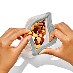 Silicone Reusable Bag Stand-Up Snack (12 oz) - Fog