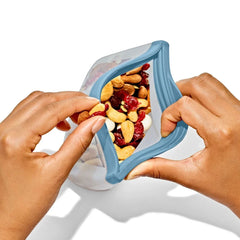 Silicone Reusable Bag Stand-Up Snack (12 oz) - Ocean Blue