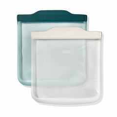 Silicone Reusable Bag - 4 Piece Lunch Set - Oat/Lagoon