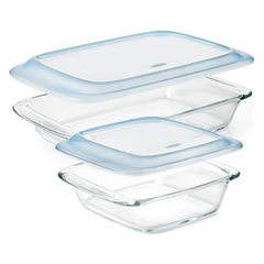 Glass Baking Dish with Lid (2.0 Qt) & Glass Baking Dish with Lid (3.0 Qt) Bundle