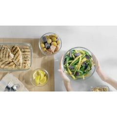 8 Piece Smart Seal Glass Round Container Set