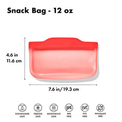 Silicone Reusable Bag - Snack Bag (12 oz) - Watermelon