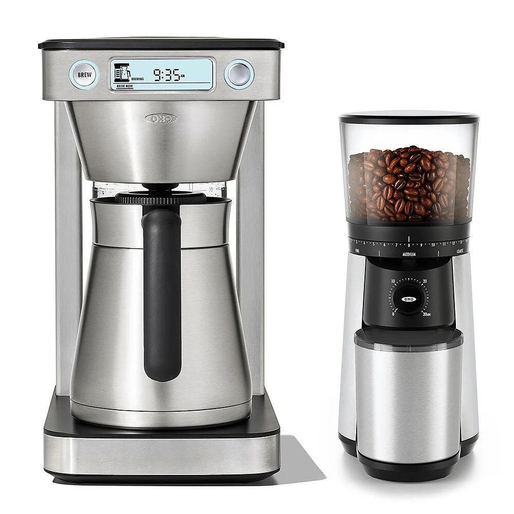 12-Cup Coffee Maker with Podless Single-Serve Function & Conical Burr Coffee Grinder Bundle